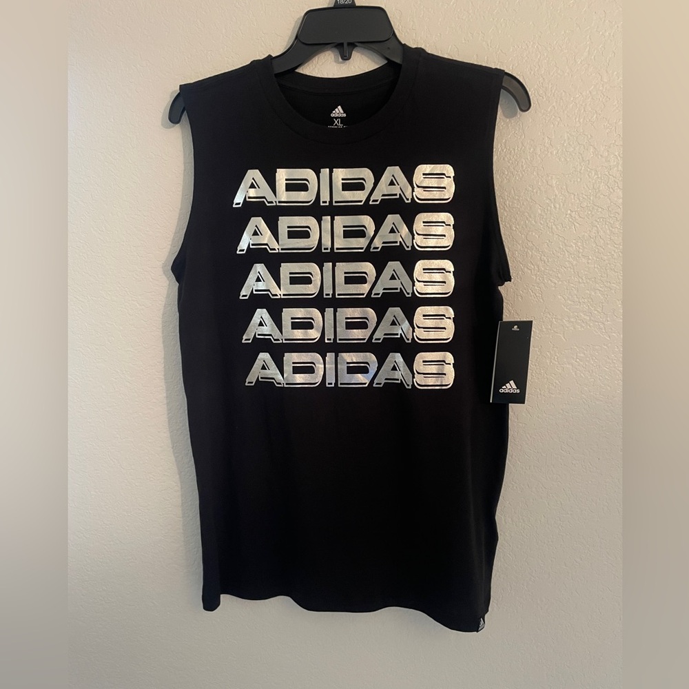 Adidas New with tags Boys XL (18-20) black sleeveless tank
